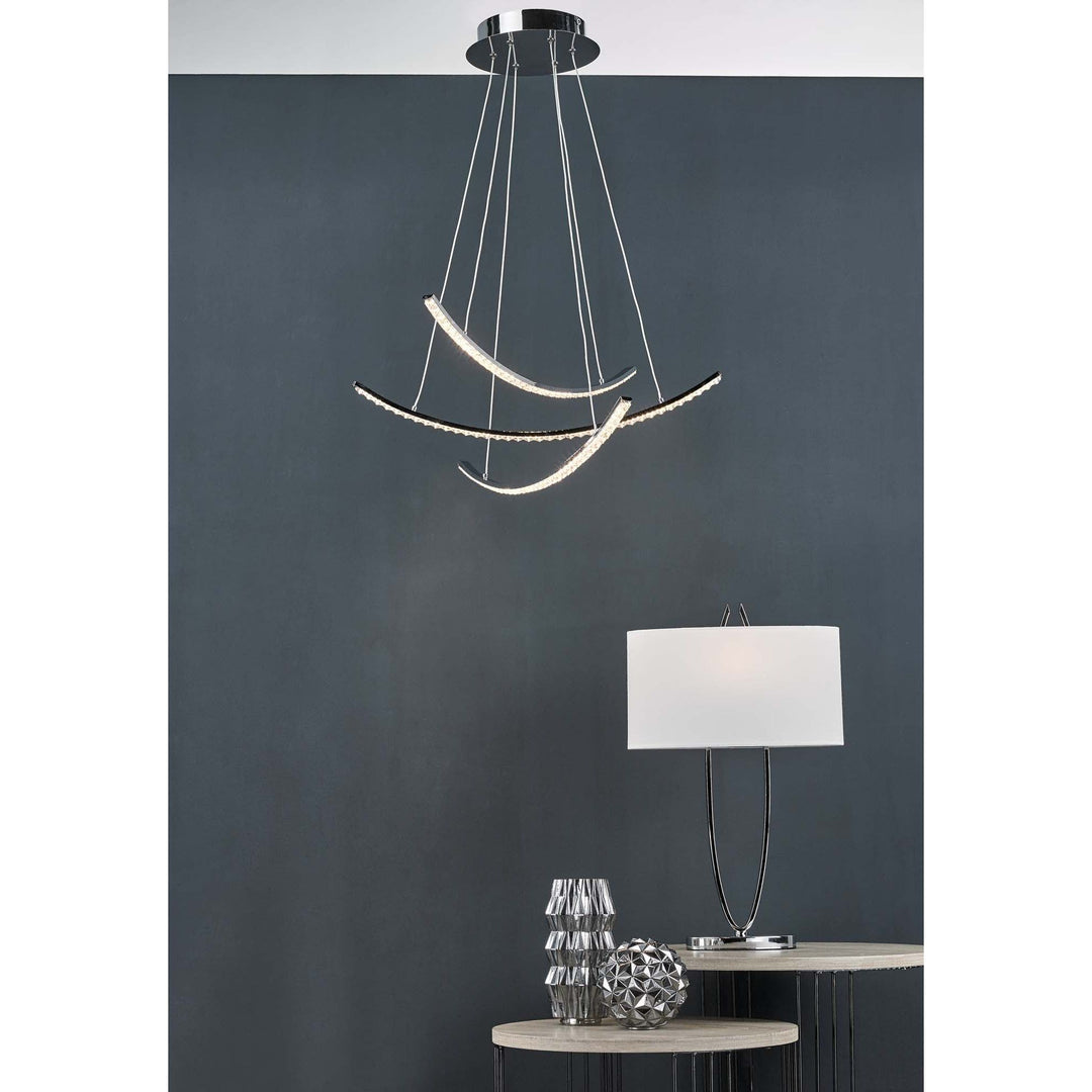 Dar UTA4250 | Utara Table Lamp | Polished Chrome With Shade