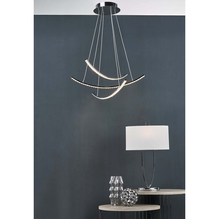 Dar UTA4250 | Utara Table Lamp | Polished Chrome With Shade