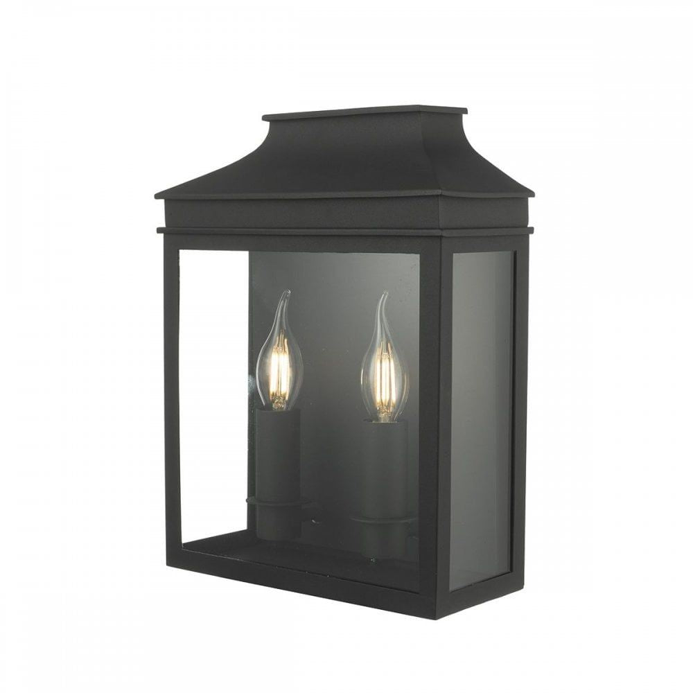 Dar VAP5022 | Vapour | 2-Light Black Coach Lantern Wall Light