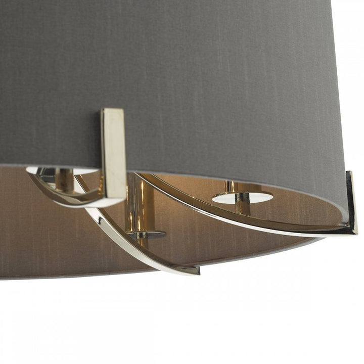 Dar VEY0639 | Veyron 6-Light Pendant | Polished Nickel & Grey Shade