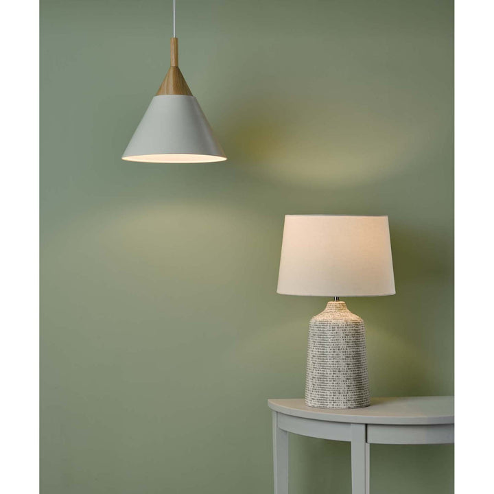 Dar VON4239 | Vondra Table Lamp | White and Grey Ceramic