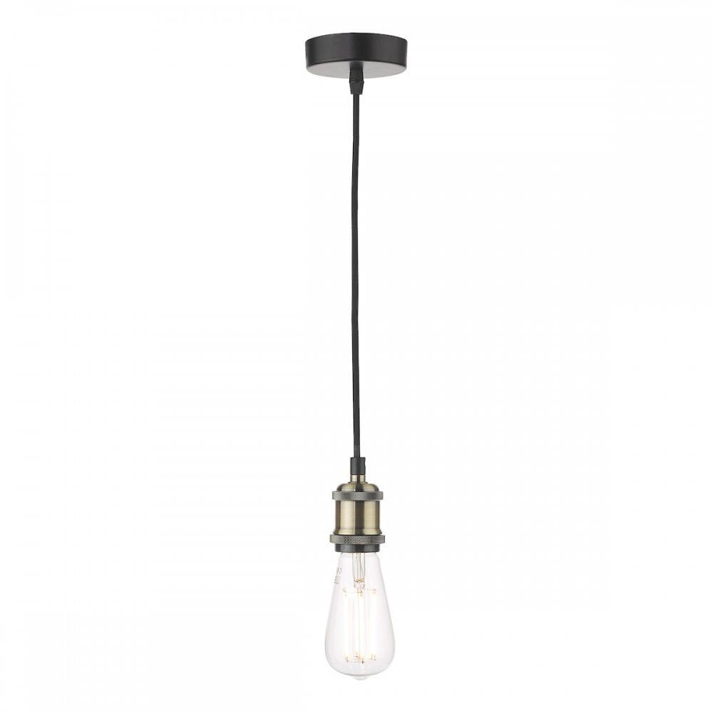 Dar WAC0175 | Waco Single E27 Suspension | Antique Brass Matt Black