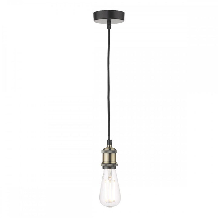Dar WAC0175 | Waco Single E27 Suspension | Antique Brass Matt Black