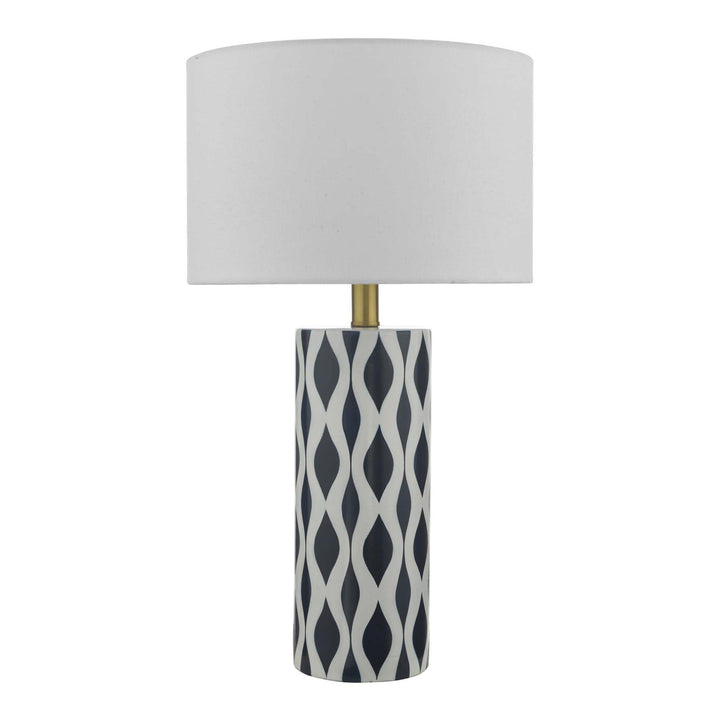 Dar WEY4223 | Weylin Table Lamp | Blue and White Ceramic with Shade