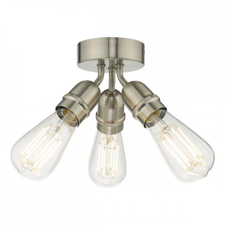 Dar YAO0338 Yao 3 Light Flush Satin Nickel