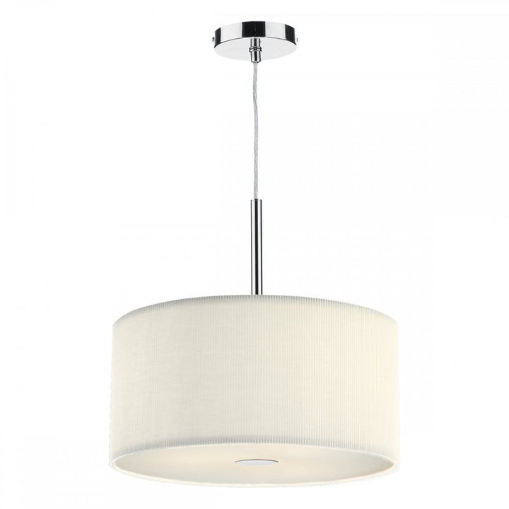 Dar ZAR1033 | Zaragoza 3-Light Pendant | Cream 400mm with Micro Pleat Shade