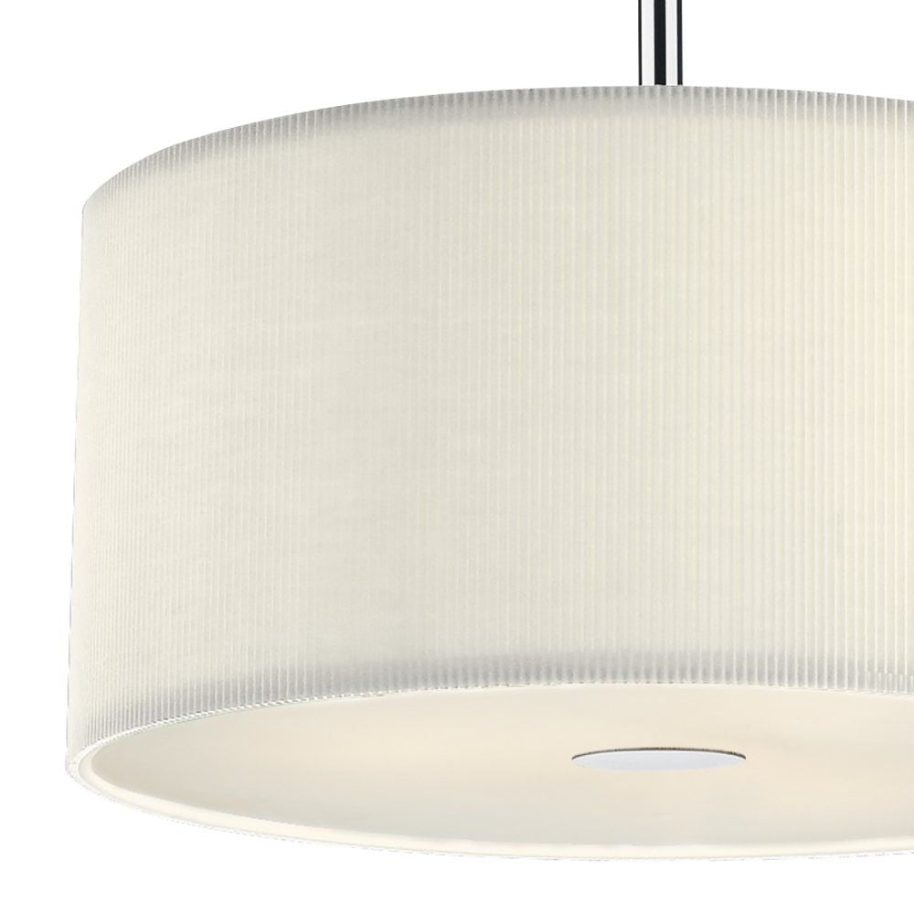 Dar ZAR1033 | Zaragoza 3-Light Pendant | Cream 400mm with Micro Pleat Shade
