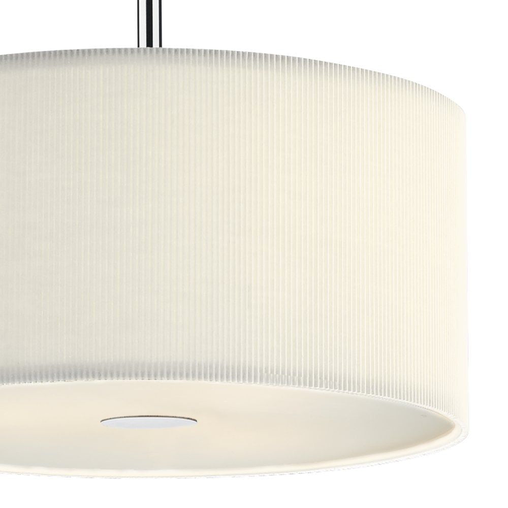 Dar ZAR1033 | Zaragoza 3-Light Pendant | Cream 400mm with Micro Pleat Shade