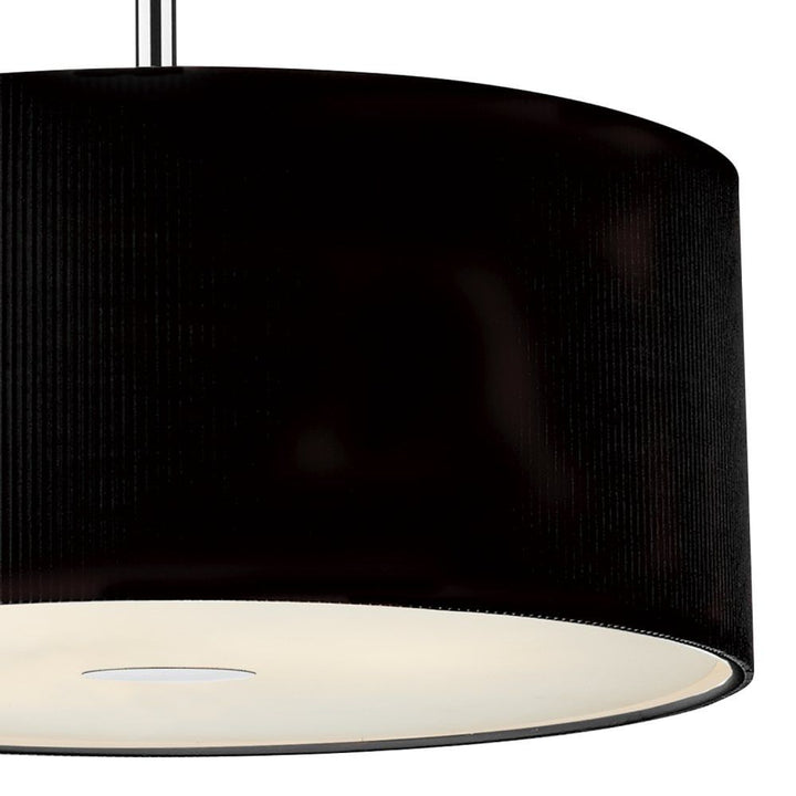Dar ZAR1722 | Black 3-Light Pendant with Micro Pleat Shade | 600mm