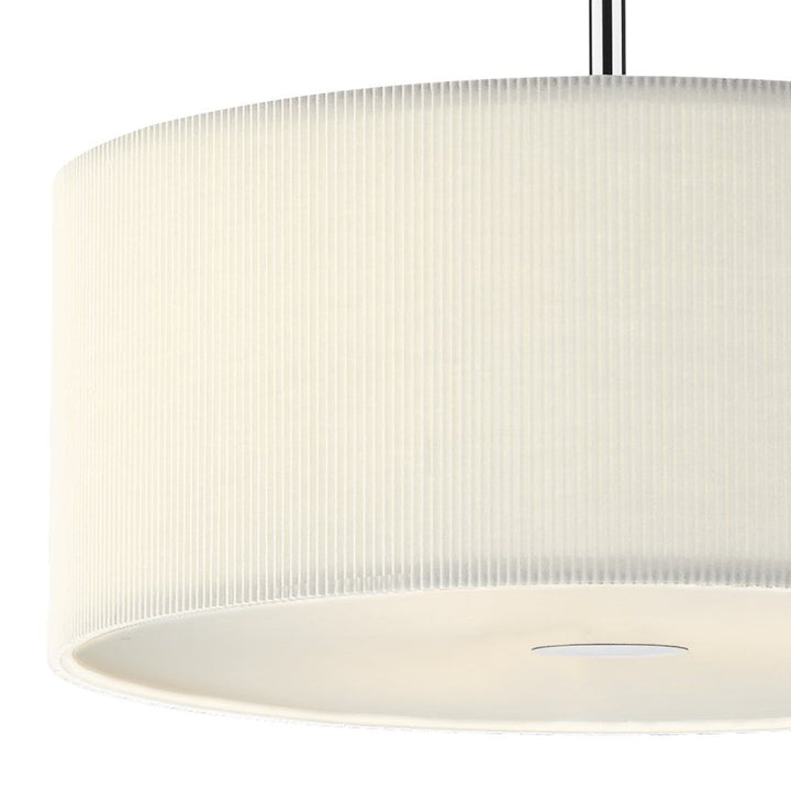 Dar ZAR1733 | Zaragoza 3-Light Pendant | Cream 600mm with Micro Pleat Shade