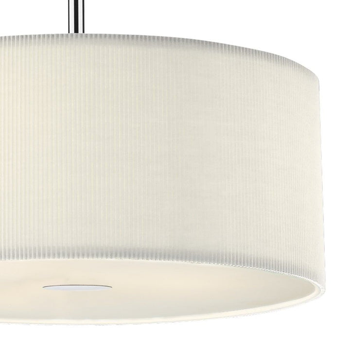 Dar ZAR1733 | Zaragoza 3-Light Pendant | Cream 600mm with Micro Pleat Shade