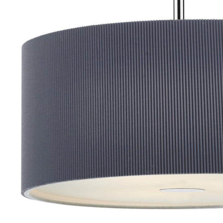 Dar ZAR1739 | Zaragoza 3-Light Pendant | Grey 600mm with Micro Pleat Shade