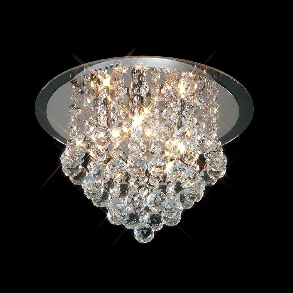 Diyas IL30008 Atla 4 Light Chrome Crystal Flush