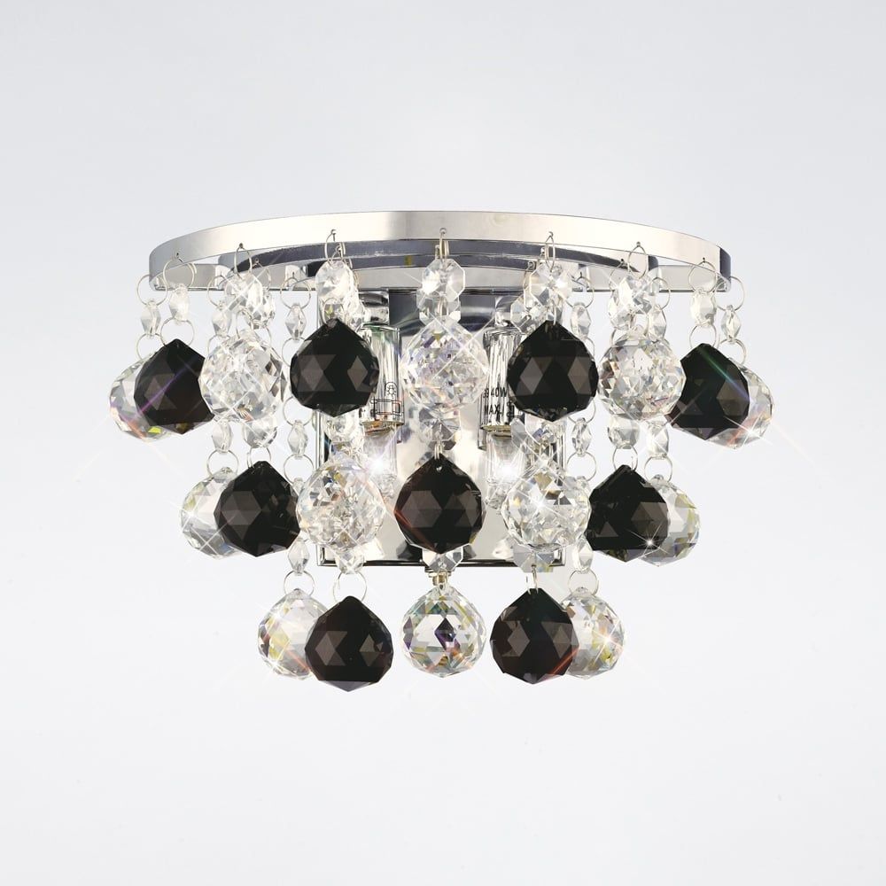 Diyas IL30014BL Atla Wall Lamp Polished Chrome/crystal