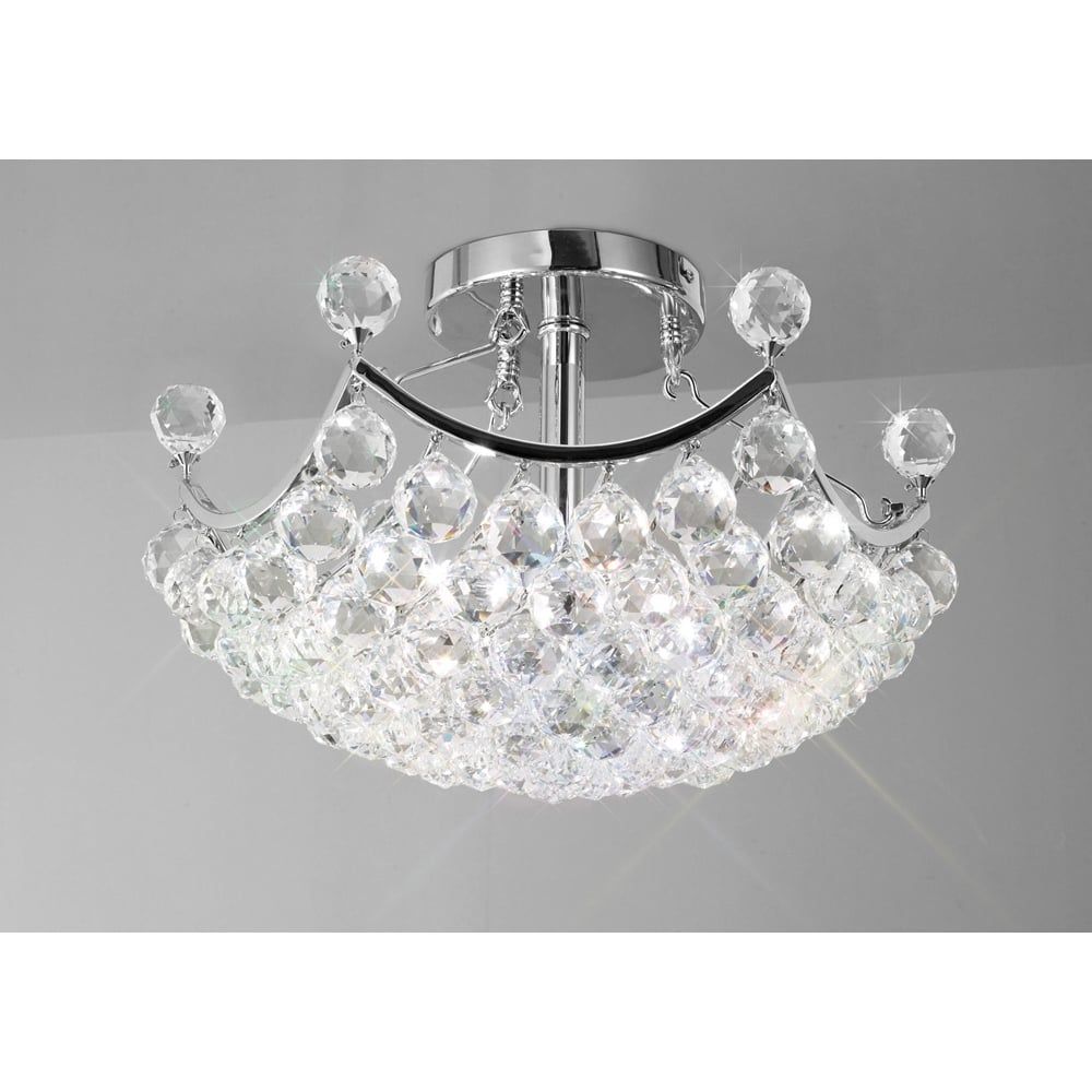 Diyas IL30035 Cesto Ceiling 4 Light Polished Chrome/crystal