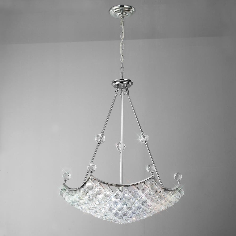 Diyas IL30036 Cesto Pendant 10 Light Polished Chrome/crystal
