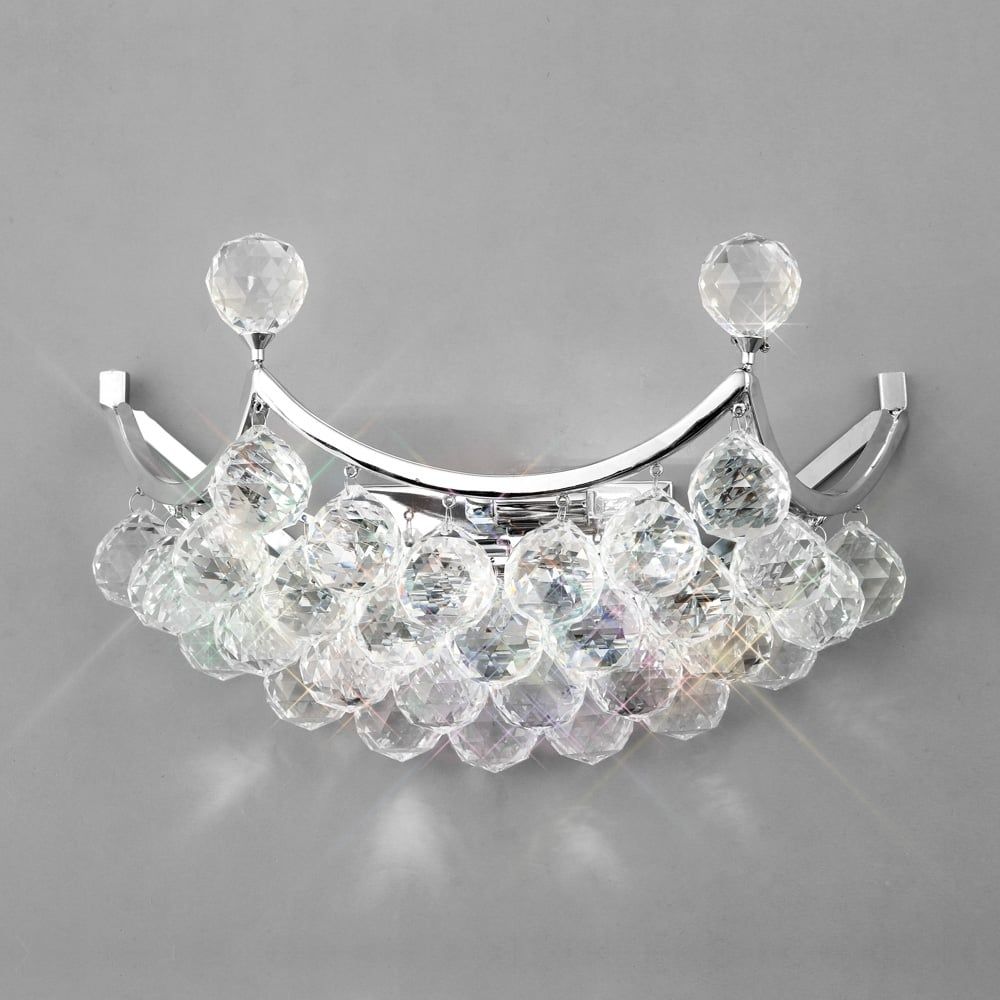 Diyas IL30037 Cesto Wall Lamp 2 Light Polished Chrome/crystal
