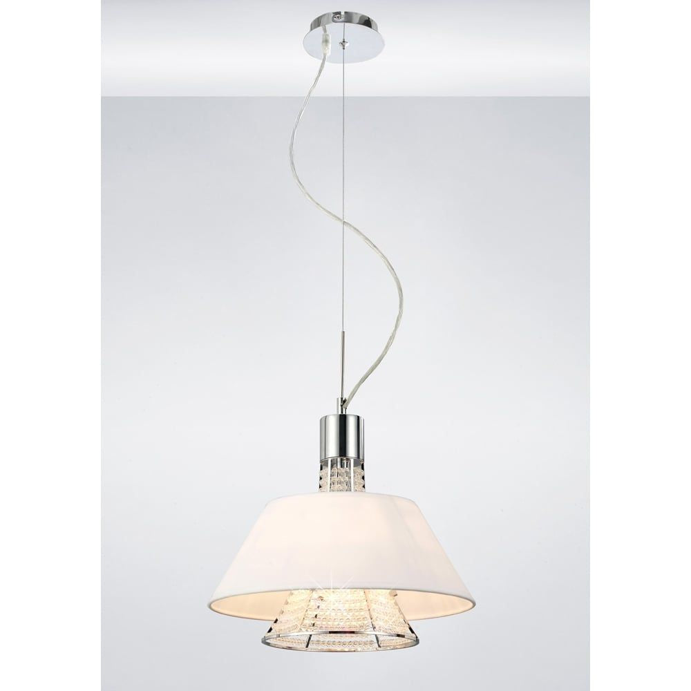 Diyas IL30042/WH Davina Pendant White Shade