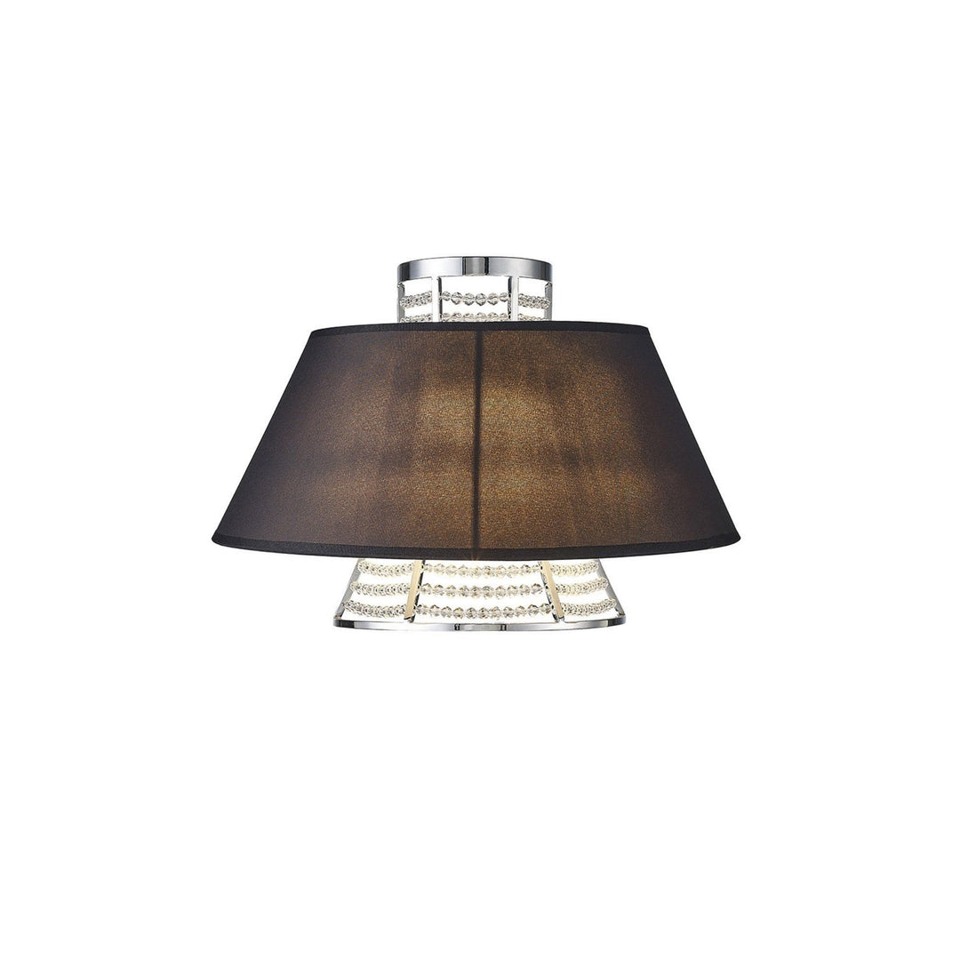 Diyas IL30054/BL Davina Wall Lamp With Black Shade 2 Light Polished Chrome/Crystal
