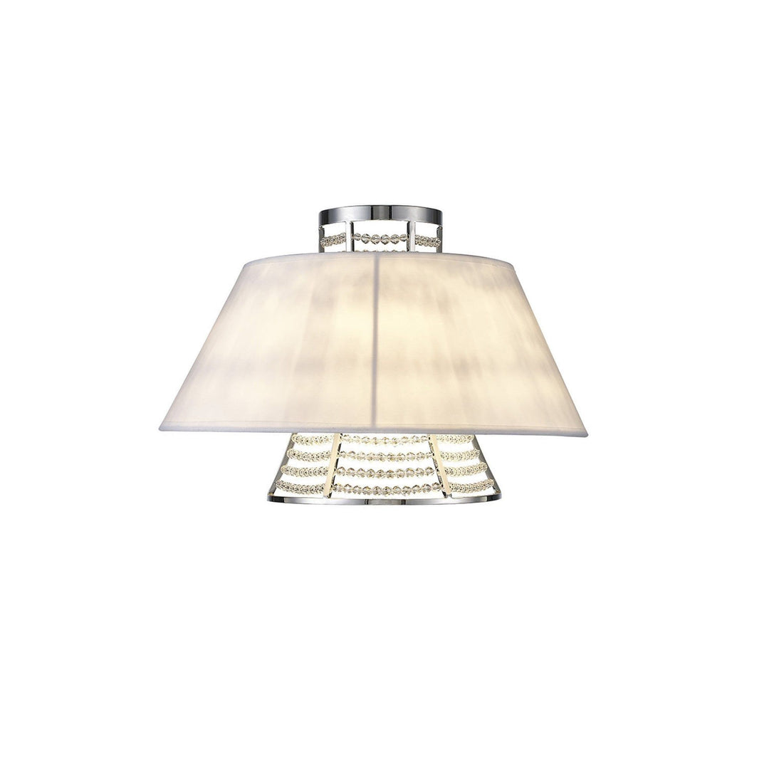 Diyas IL30054/WH Davina Wall Lamp With White Shade 2 Light Polished Chrome/Crystal