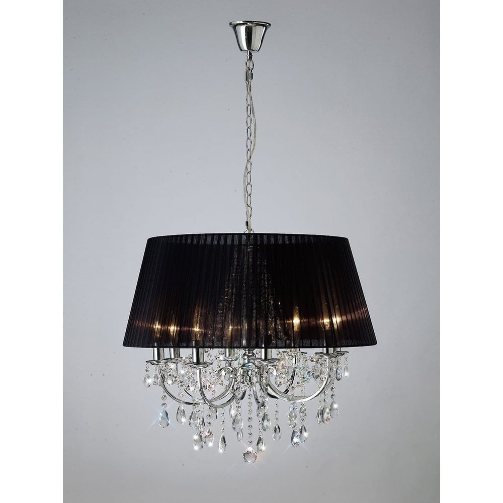 Diyas IL30056/BL Olivia Pendant Black Shade/crystal