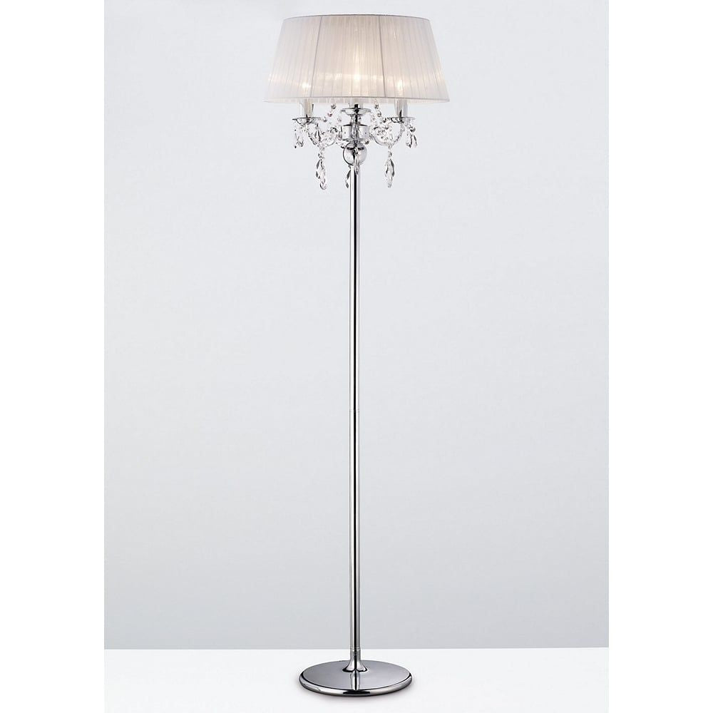 Diyas IL30063/WH Olivia Floor Lamp White Shade