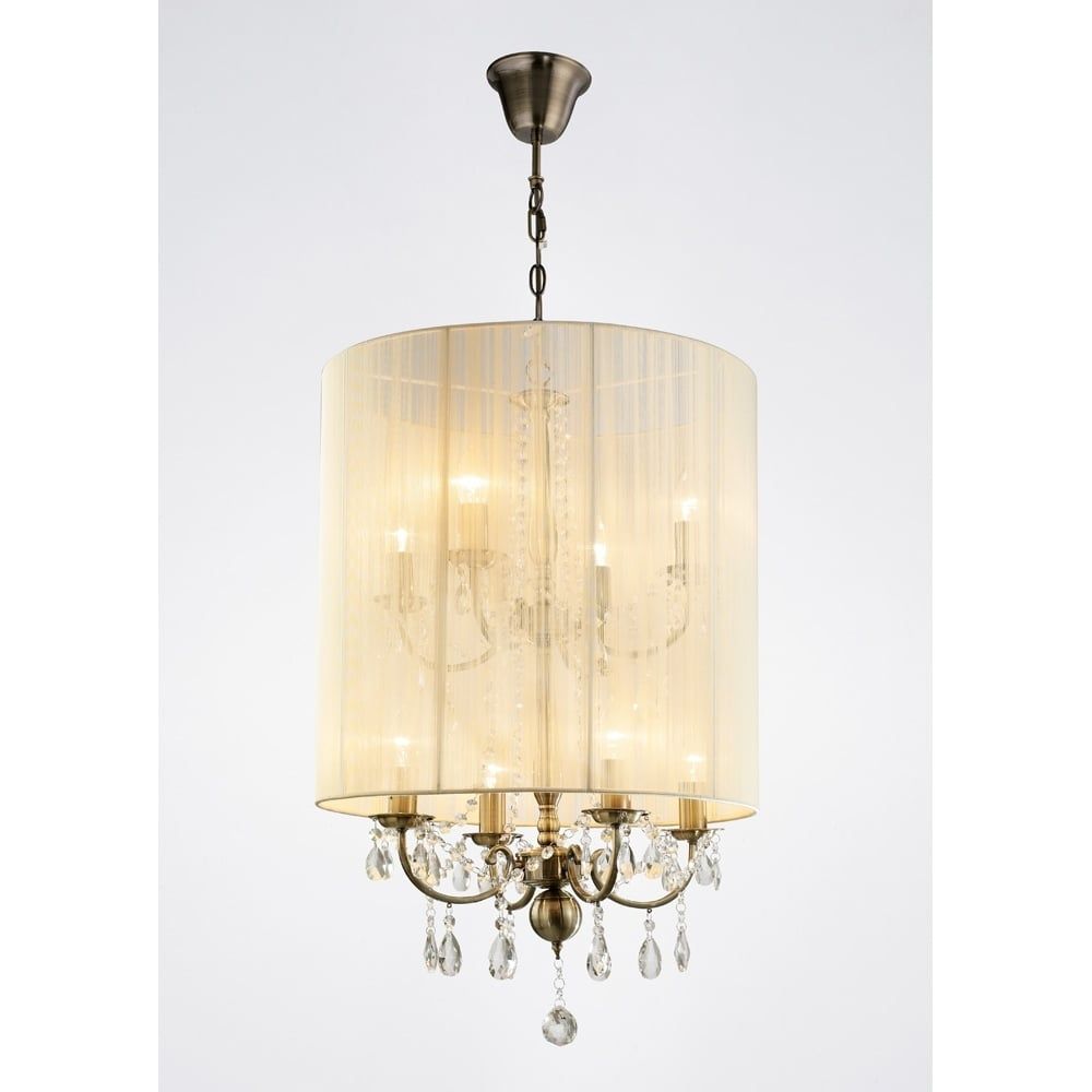 Diyas IL30069 Ella Pendant Ivory Cream Shade