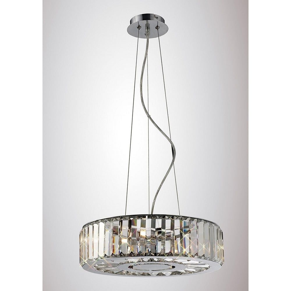 Diyas IL30072 Torre Pendant 5 Light Polished Chrome/crystal