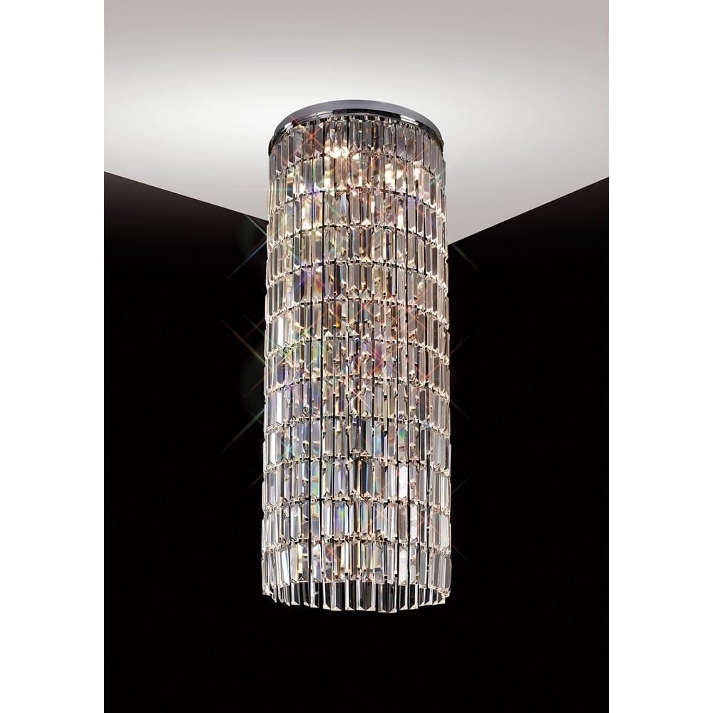 Diyas IL30075 Torre Pendant 5 Light Polished Chrome/crystal. (ceiling Plate And Mirror Only.)