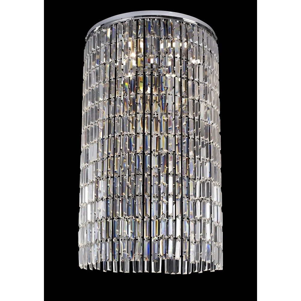Diyas IL30077 Torre Pendant 7 Light Polished Chrome/crystal. (ceiling Plate And Mirror)