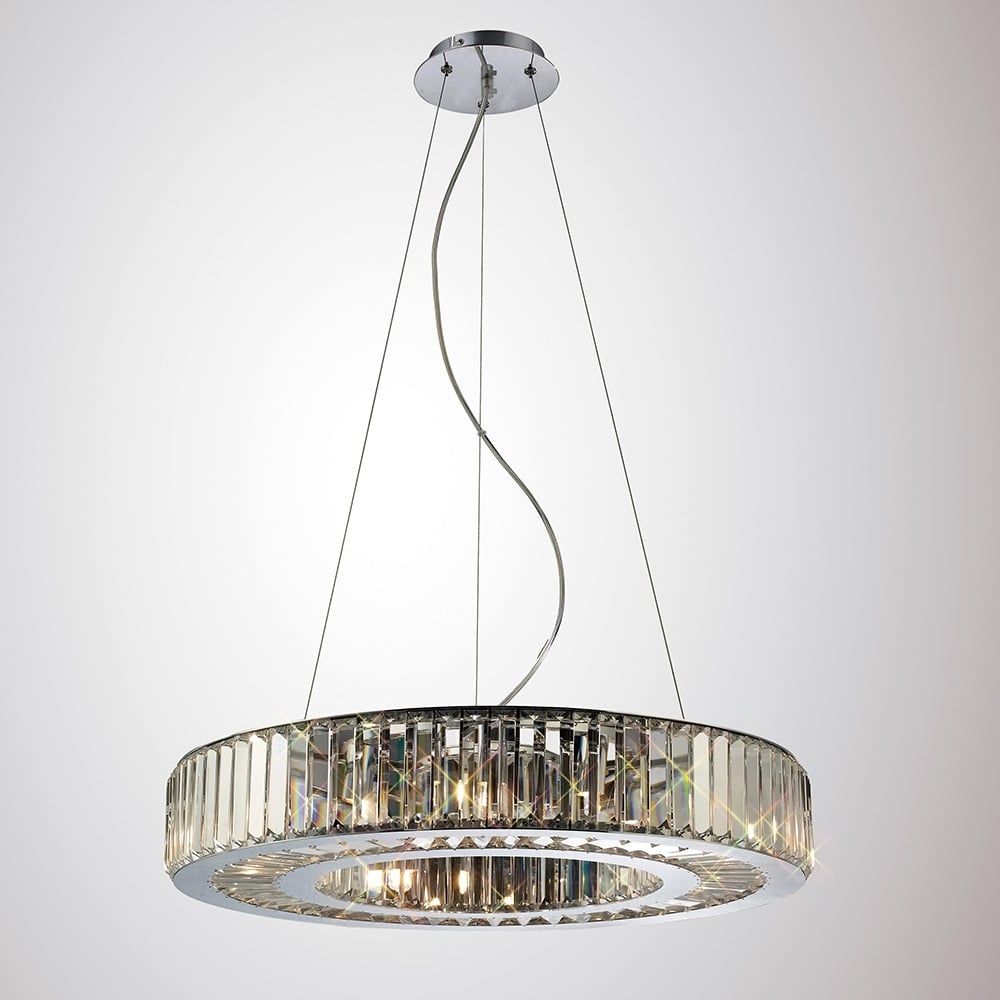 Diyas IL30079 Torre Pendant 9 Light Polished Chrome/crystal