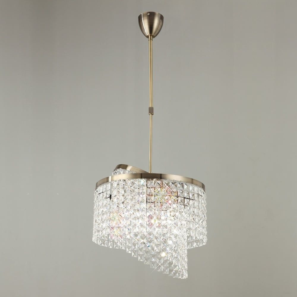 Diyas IL30093 Cortina Telescopic Pendant Crystal