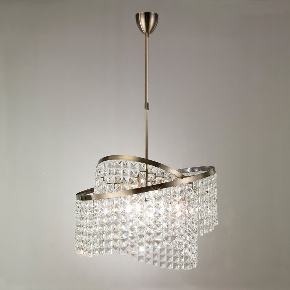 Diyas IL30094 Cortina Telescopic Pendant Crystal