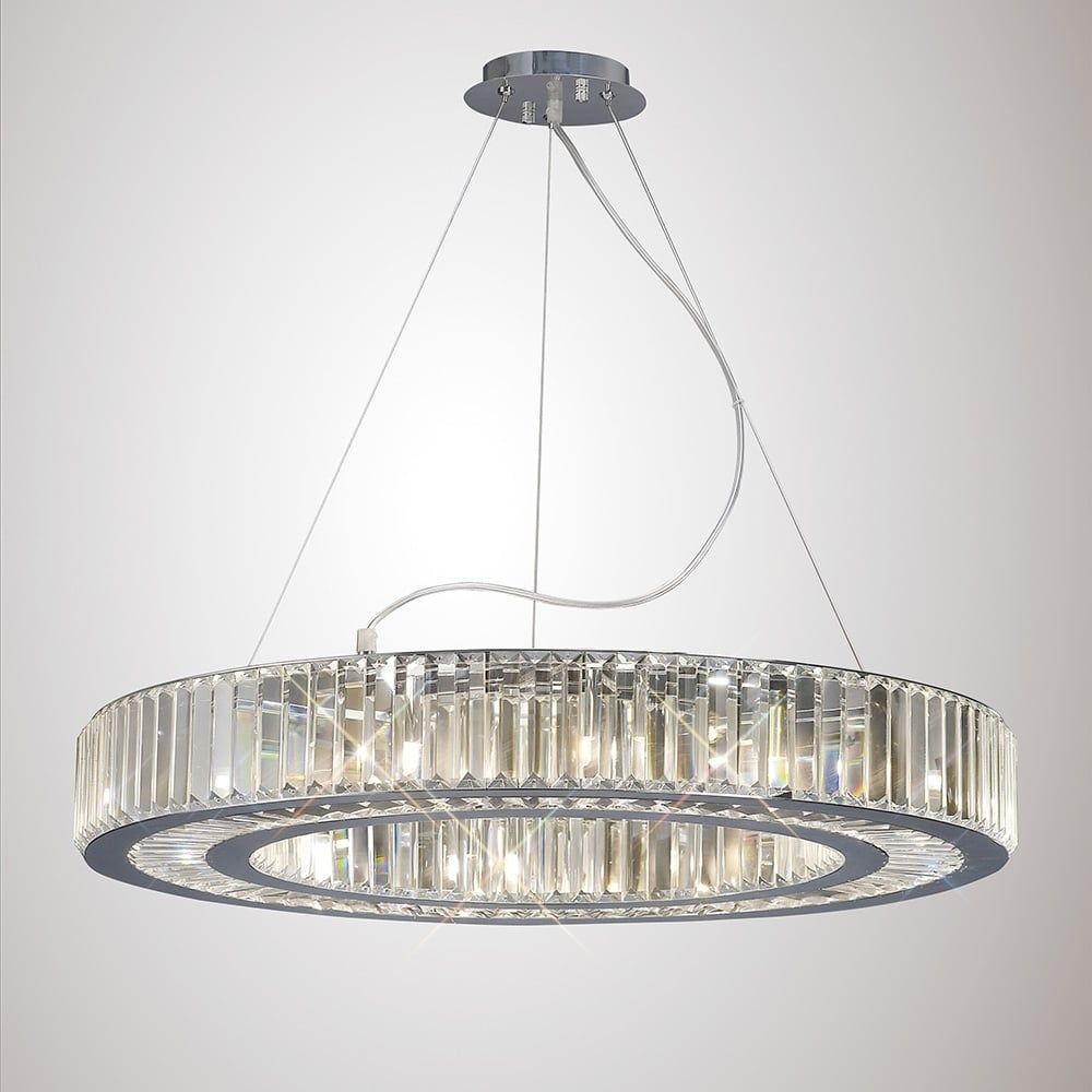 Diyas IL30099 Torre Pendant 10 Light Polished Chrome/crystal