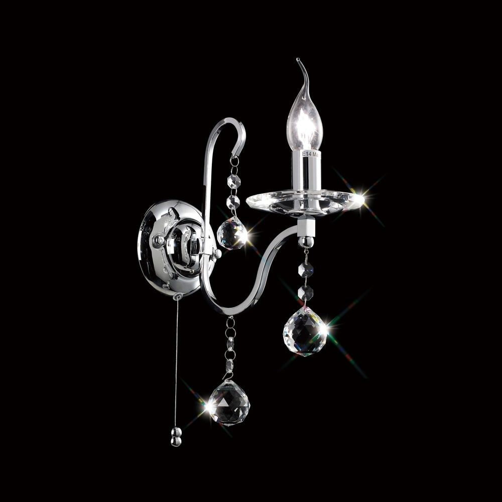 Diyas IL30111 Bianco Switched Crystal Wall 1 Light Chrome