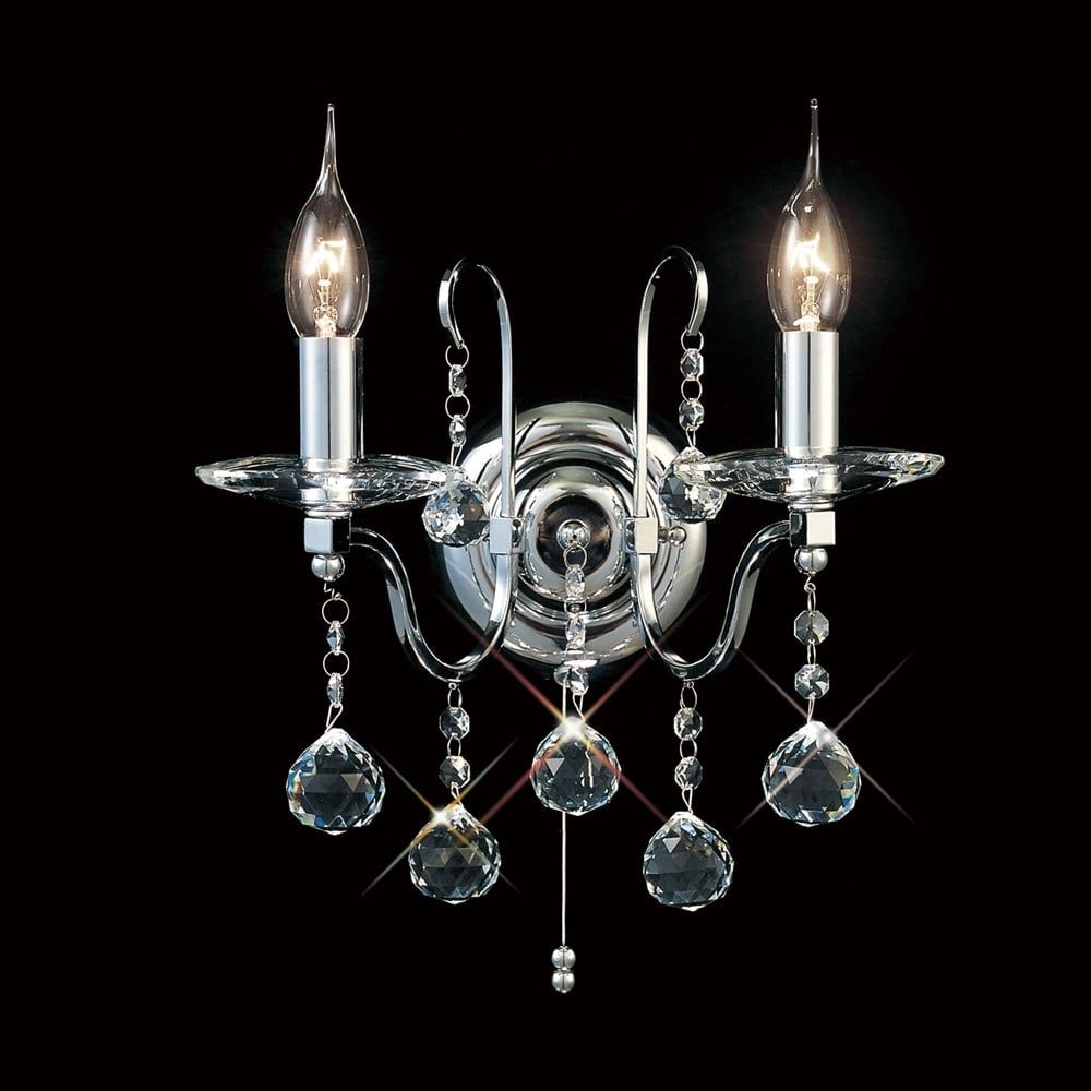 Diyas IL30112 Bianco Wall Lamp Polished Chrome/crystal