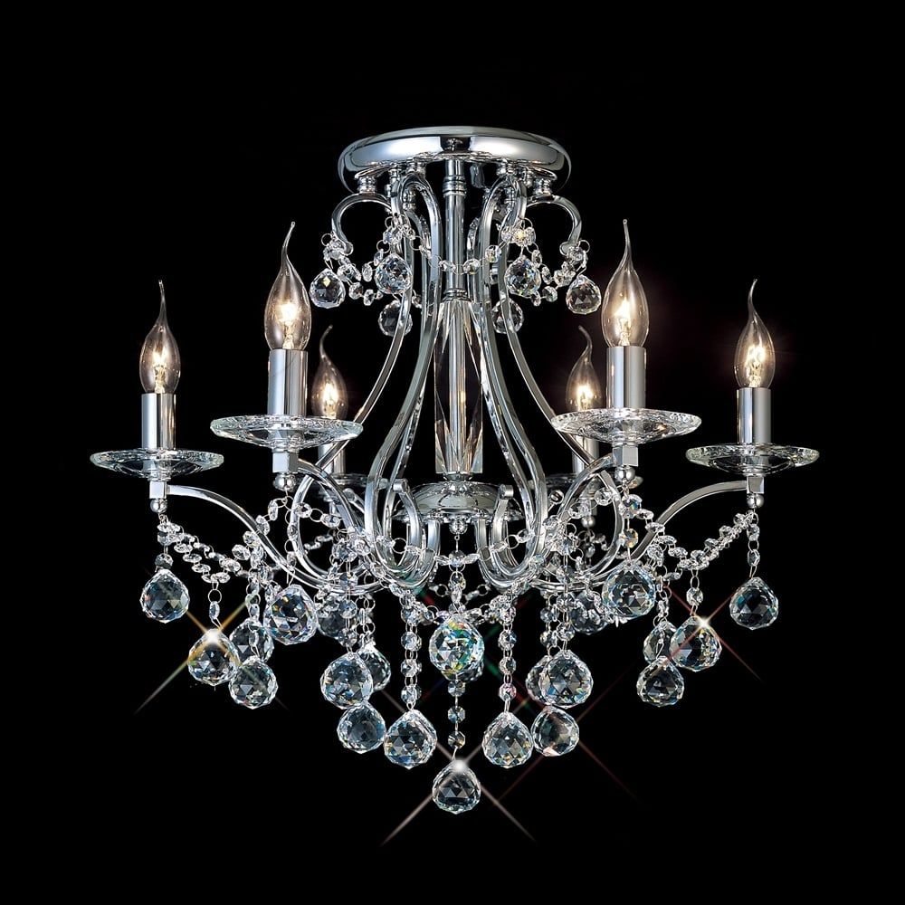 Diyas IL30116 Bianco Ceiling Polished Chrome/crystal