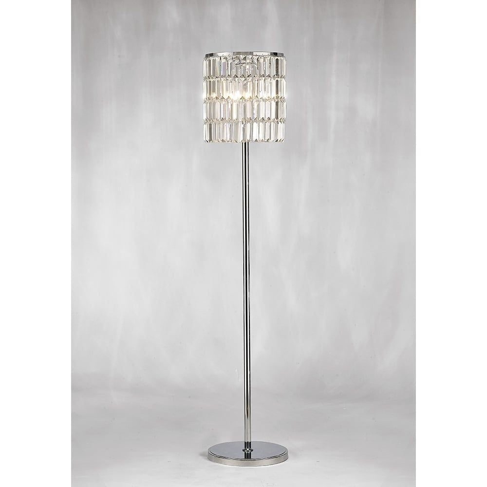 Diyas IL30179 Torre Crystal Curtain Floor Lamp 5 Light Polished Chrome