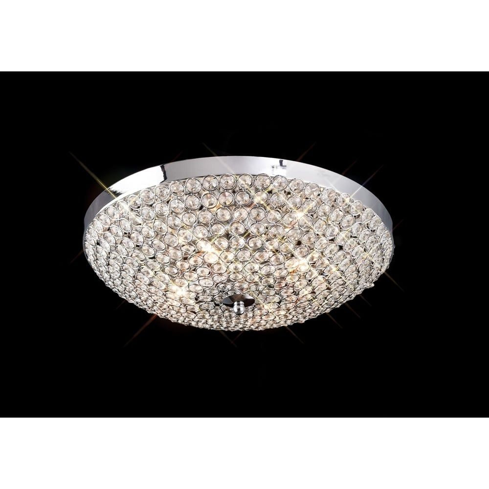 Diyas IL30187 | Ava 4-Light Ceiling Fixture | Chrome and Crystal