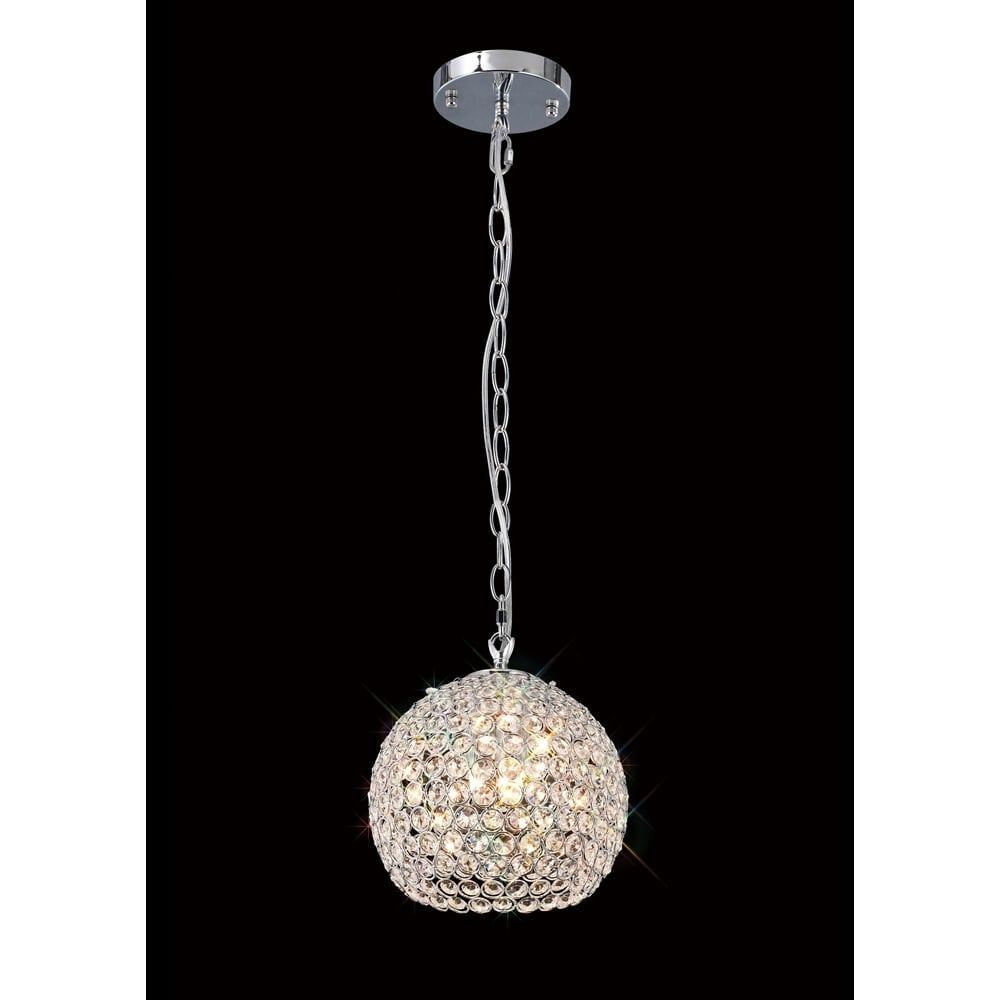 Diyas IL30190 Ava Pendant 3 Light Polished Chrome/crystal