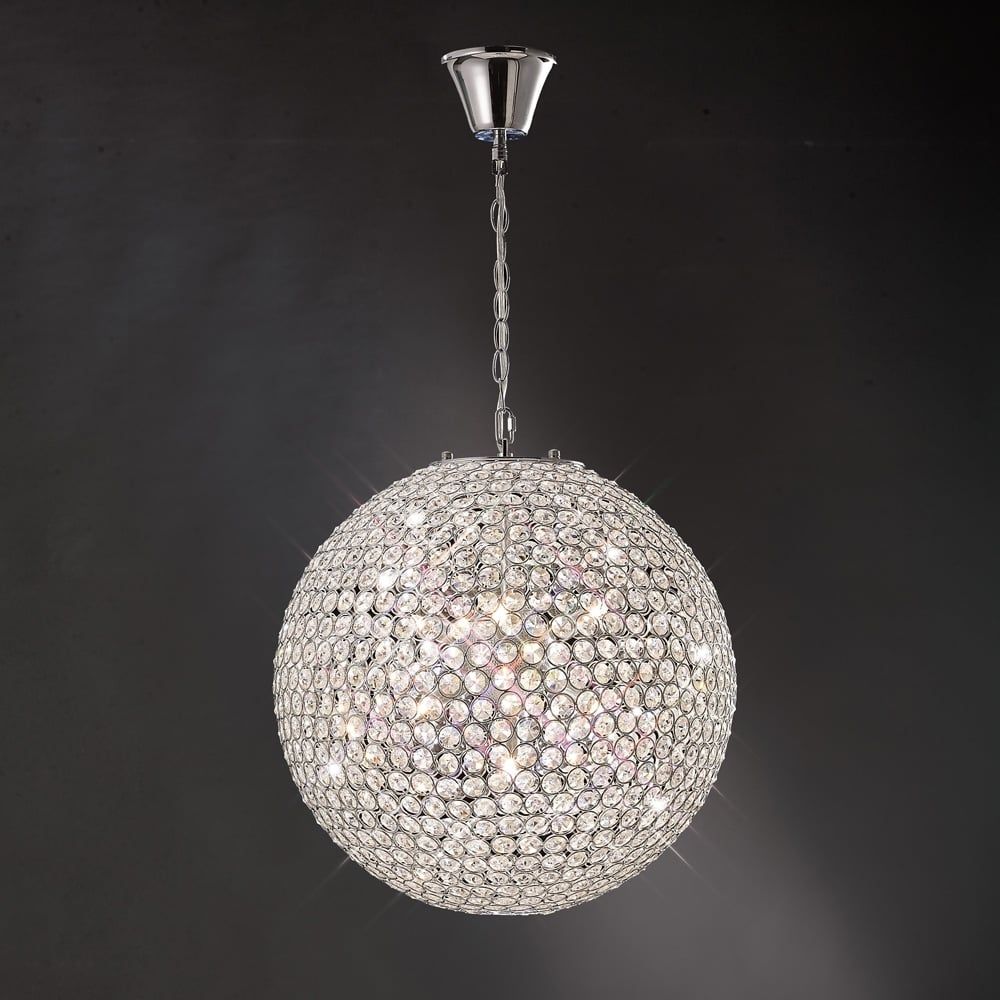 Diyas IL30201 Ava Pendant Light Polished Chrome/crystal