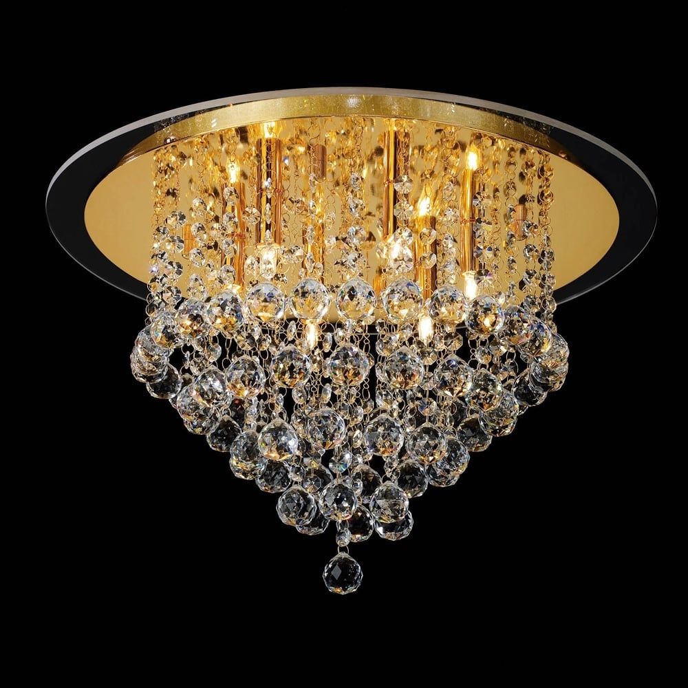 Diyas IL30209 Atla 6 Light Gold Crystal Light