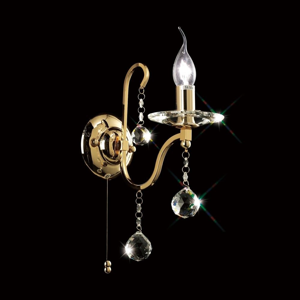 Diyas IL30211 Bianco Wall Lamp French Gold/crystal