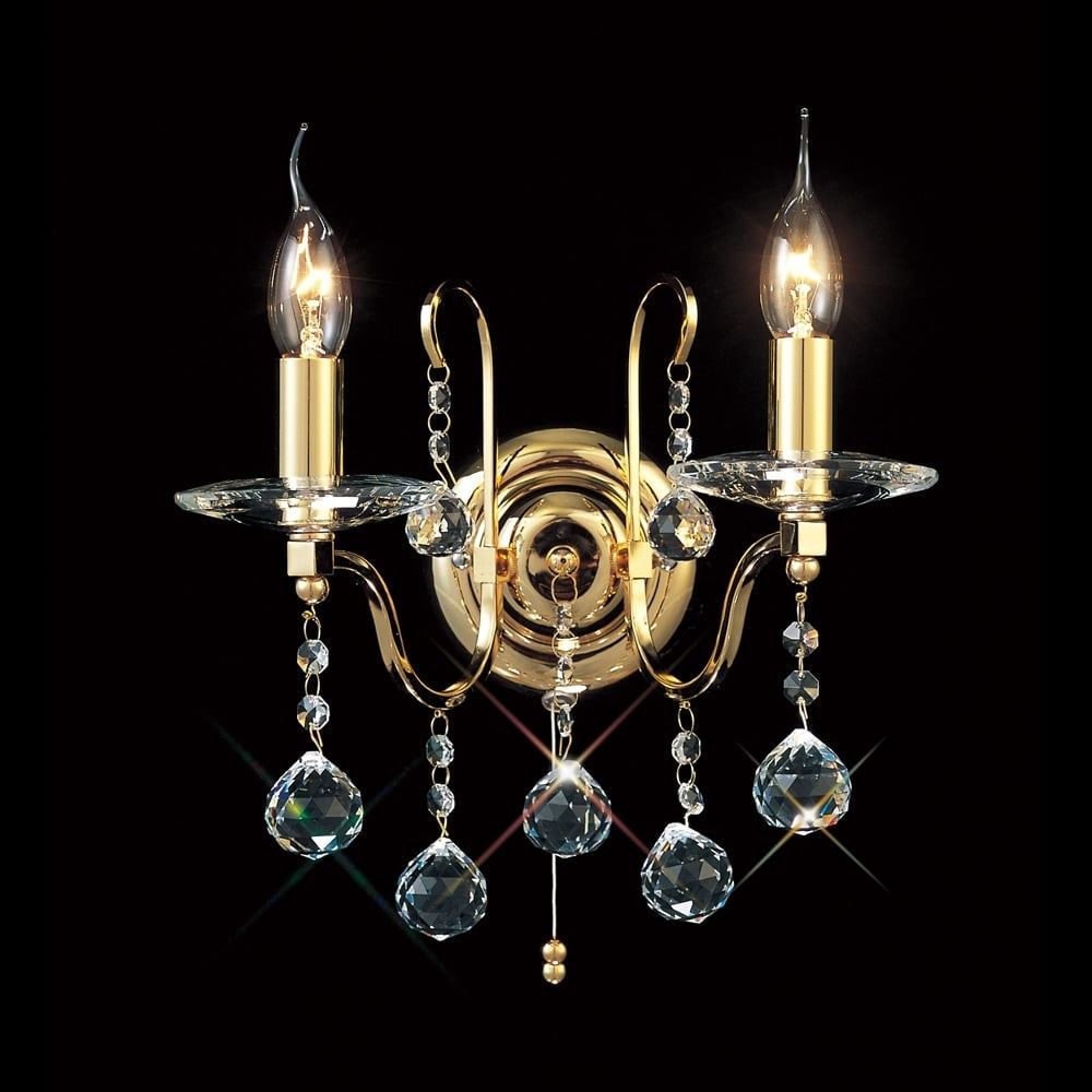 Diyas IL30212 Bianco Wall Lamp French Gold/crystal