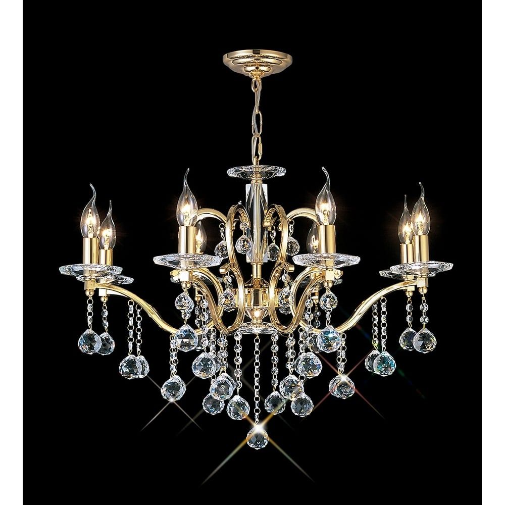 Diyas IL30228 Zinta Pendant 8 Light French Gold/crystal