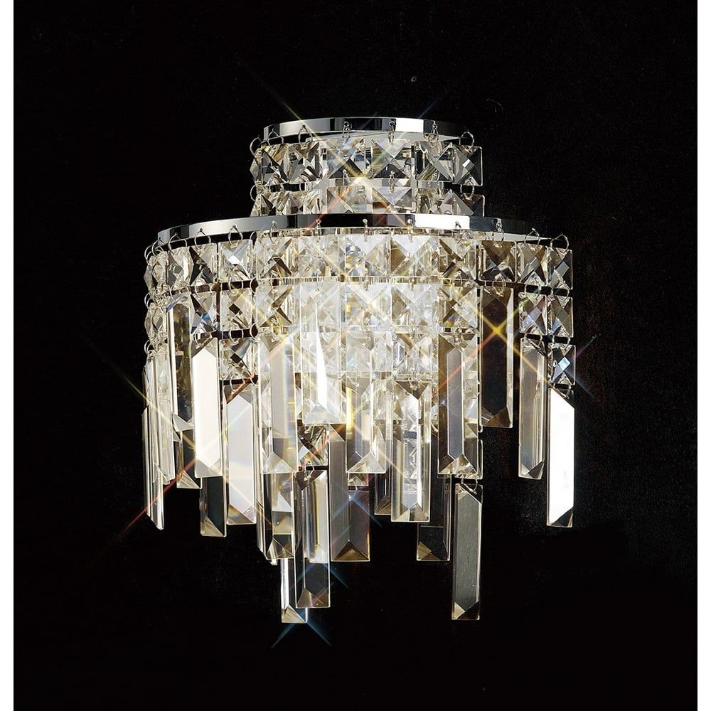 Diyas IL30250 Maddison Wall Lamp 2 Light Polished Chrome/crystal