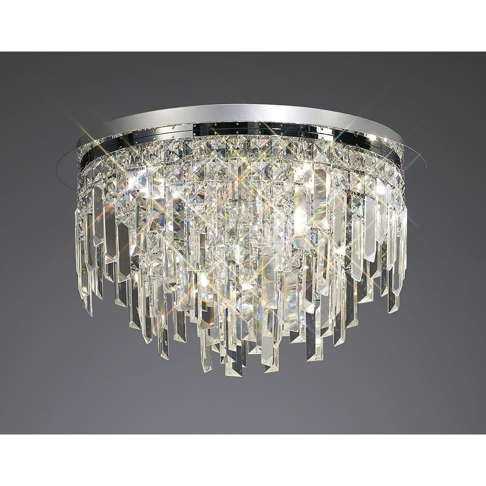 Diyas IL30251 Maddison Ceiling Round 6 Light Polished Chrome/crystal