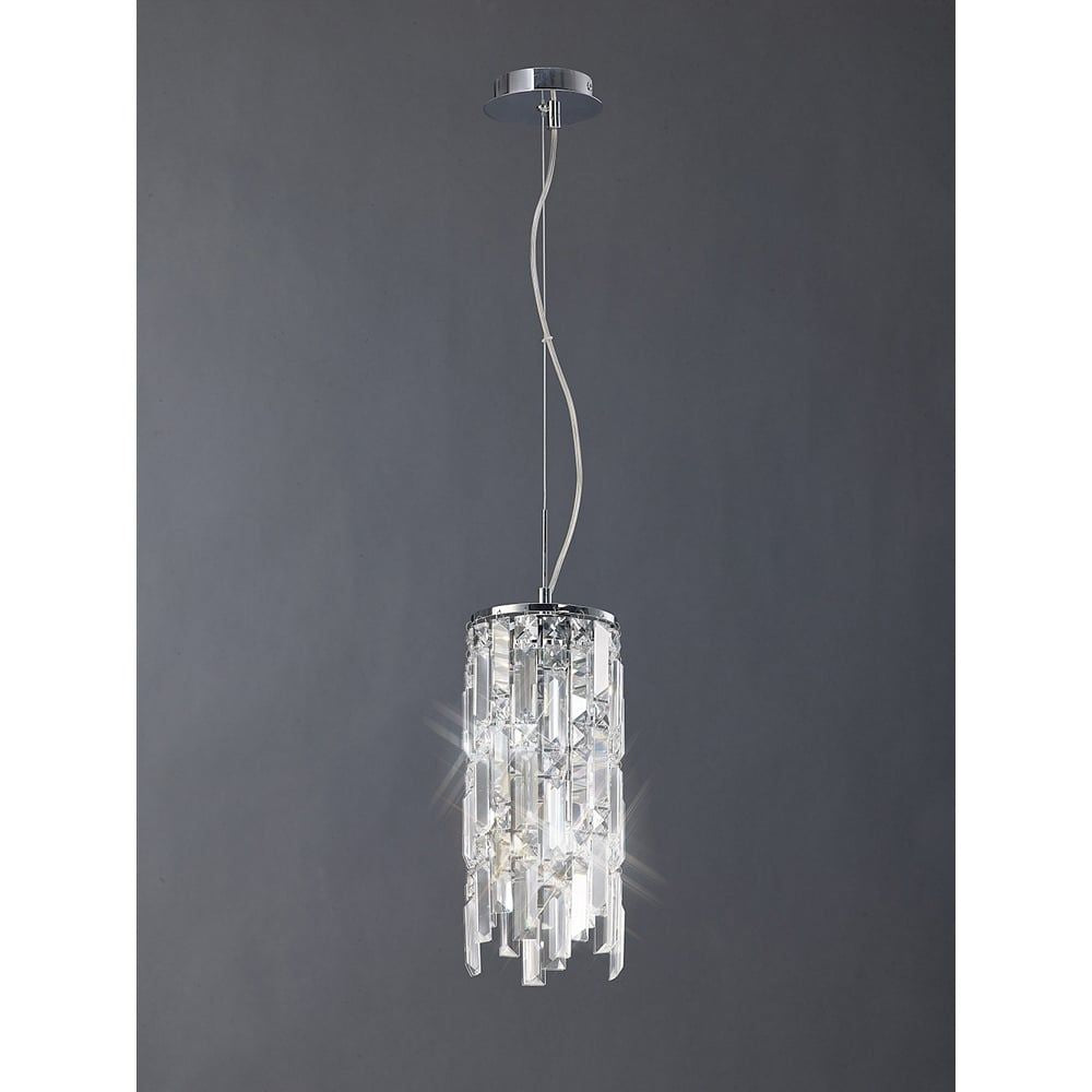 Diyas IL30253 Maddison Pendant 2 Light Polished Chrome/crystal