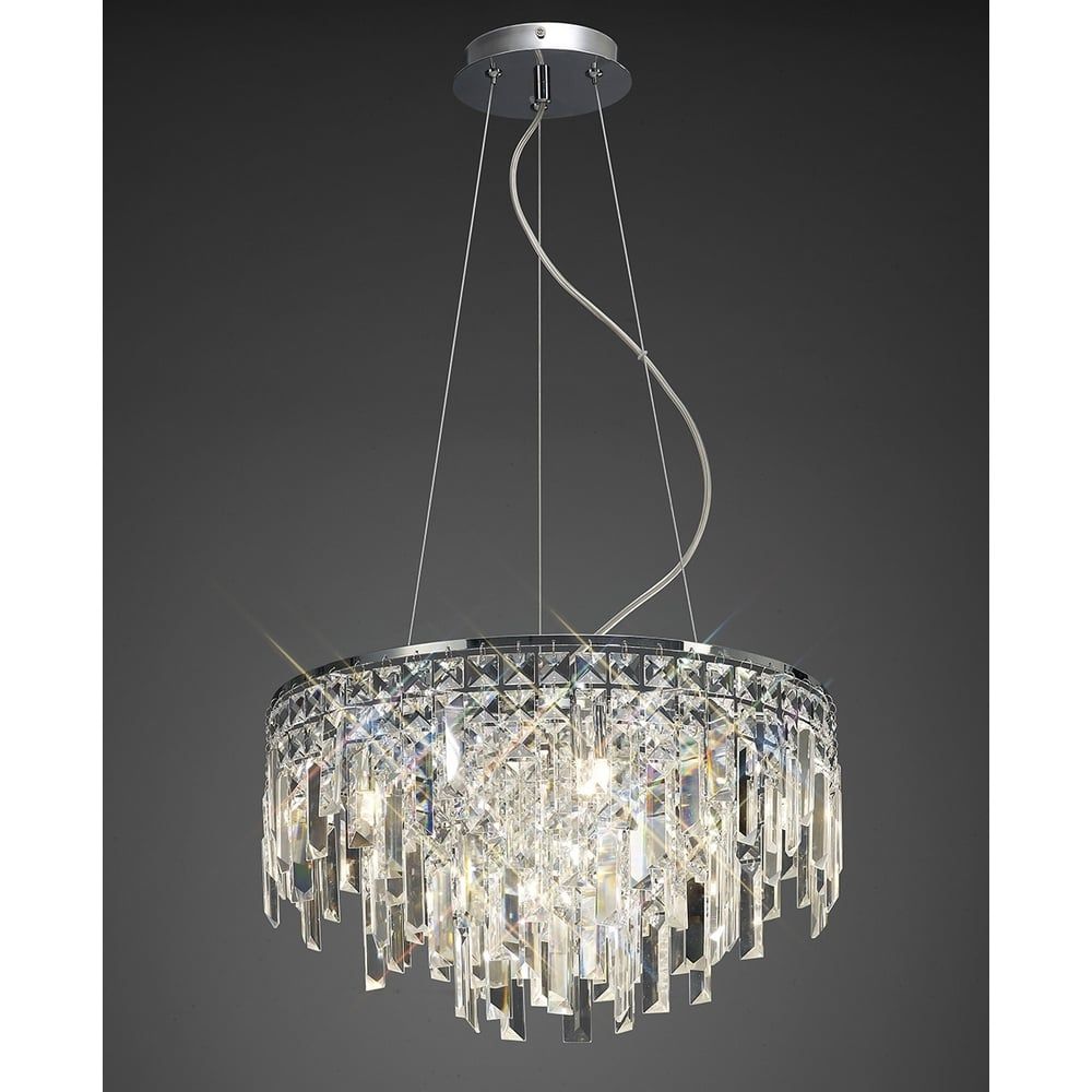 Diyas IL30254 Maddison Pendant 6 Light Polished Chrome/crystal