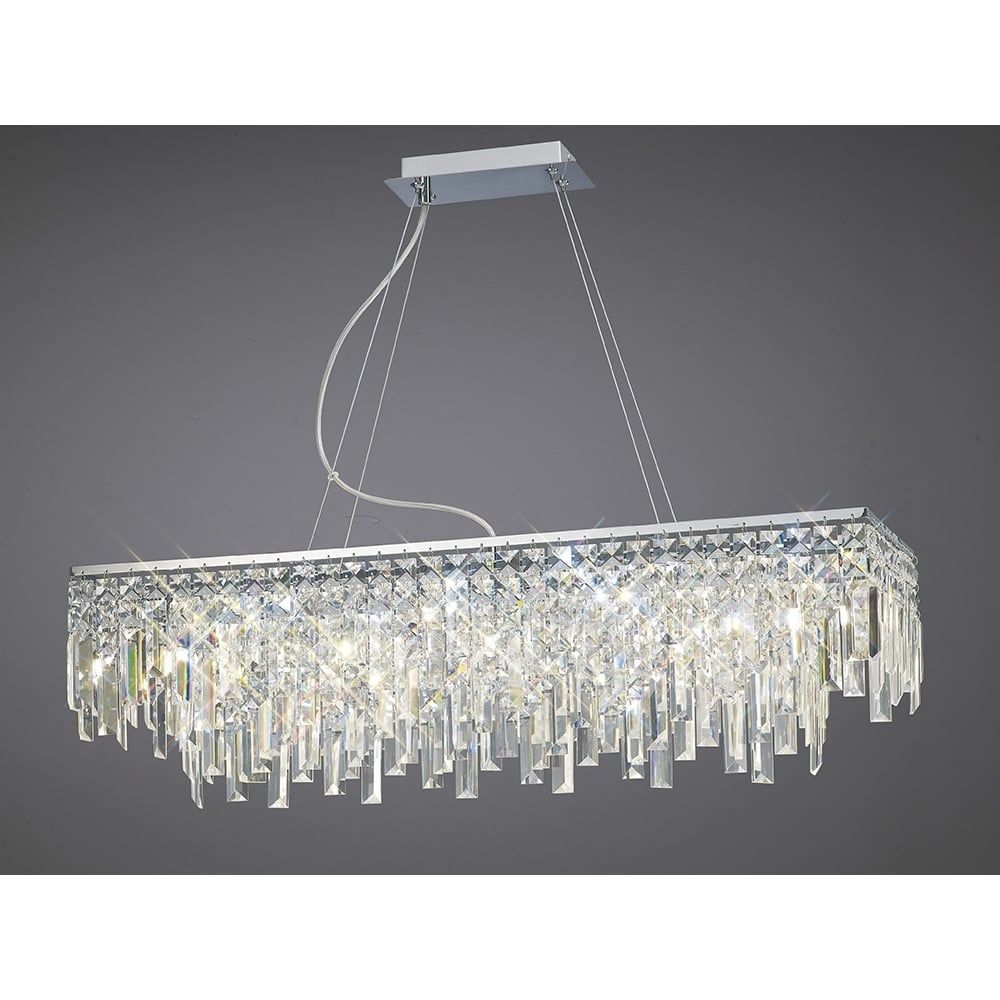 Diyas IL30255 Maddison Pendant Rectangular 6 Light Polished Chrome/crystal
